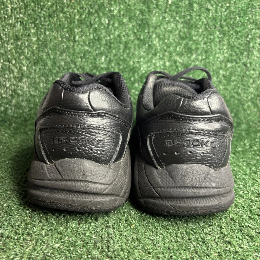 Brooks Addiction Walker Leather Walking Shoes Black Mens Size 10.5 4E Extra Wide